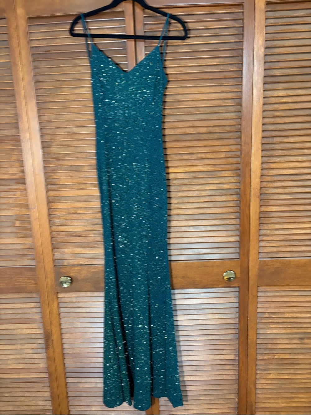 Windsor Dark Green Sparkle Maxi Slip Dress